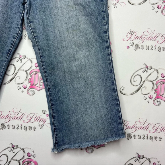 Baby phat capri pants denim jeans cat logo metal gold hardware  y2k 2000s - Picture 7 of 13